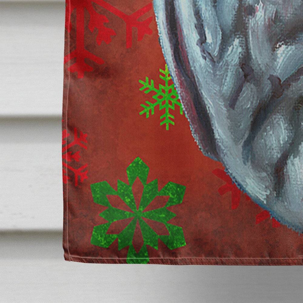 Neapolitan Mastiff Red Snowflakes Holiday Christmas House Flag 28x40 Porch Sleeve Pole Decorative Outside Yard Banner Artwork Wall Hanging, Polyester
