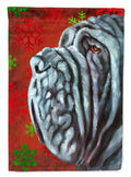 Neapolitan Mastiff Red Snowflakes Holiday Christmas House Flag 28x40 Porch Sleeve Pole Decorative Outside Yard Banner Artwork Wall Hanging, Polyester