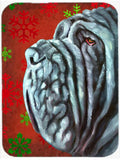 Neapolitan Mastiff Red Snowflakes Holiday Christmas Cutting Board Tempered Glass Kitchen Cutting Surface, Heat Resistant Chopping, Non-Slip Feet, Food Prep & Serving