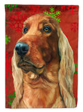 Irish Setter Red Snowflakes Holiday Christmas House Flag 28x40 Porch Sleeve Pole Decorative Outside Yard Banner Artwork Wall Hanging, Polyester