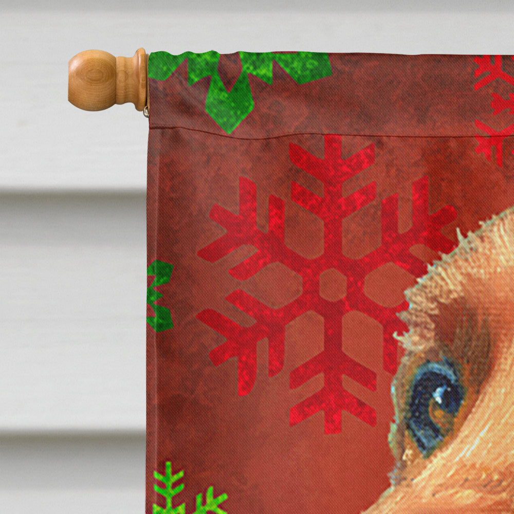 Irish Setter Red Snowflakes Holiday Christmas House Flag 28x40 Porch Sleeve Pole Decorative Outside Yard Banner Artwork Wall Hanging, Polyester