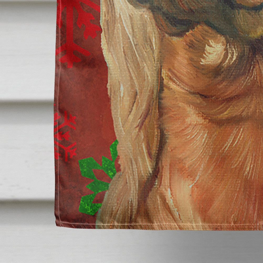 Irish Setter Red Snowflakes Holiday Christmas House Flag 28x40 Porch Sleeve Pole Decorative Outside Yard Banner Artwork Wall Hanging, Polyester