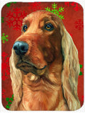 Irish Setter Red Snowflakes Holiday Christmas Cutting Board Tempered Glass Kitchen Cutting Surface, Heat Resistant Chopping, Non-Slip Feet, Food Prep & Serving