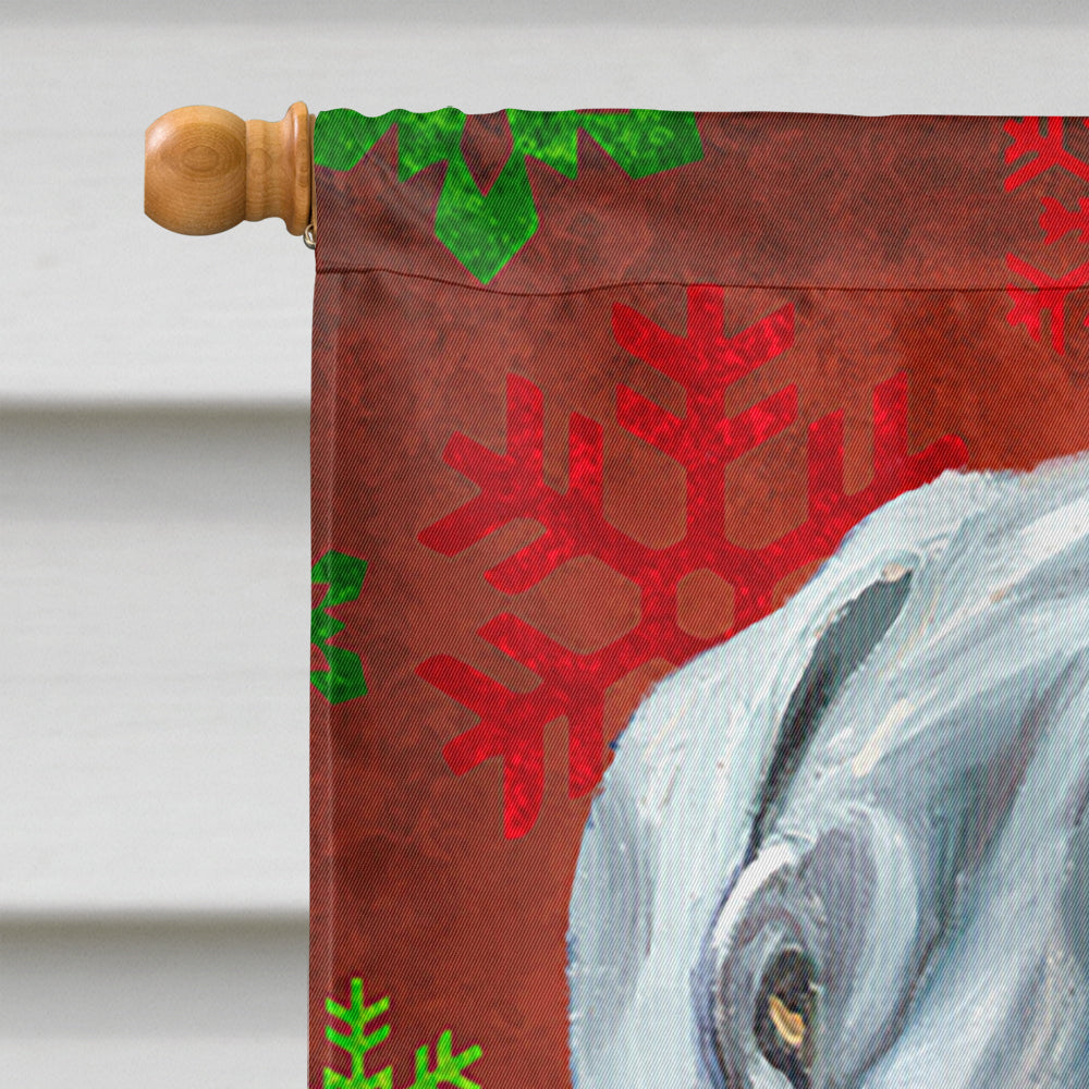 Great Dane Red Snowflakes Holiday Christmas House Flag 28x40 Porch Sleeve Pole Decorative Outside Yard Banner Artwork Wall Hanging, Polyester