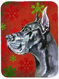 Black Great Dane Red Snowflakes Holiday Christmas Cutting Board Tempered Glass Kitchen Cutting Surface, Heat Resistant Chopping, Non-Slip Feet, Food Prep & Serving