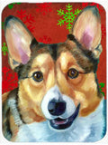 Corgi Red Snowflakes Holiday Christmas Cutting Board Tempered Glass Kitchen Cutting Surface, Heat Resistant Chopping, Non-Slip Feet, Food Prep & Serving