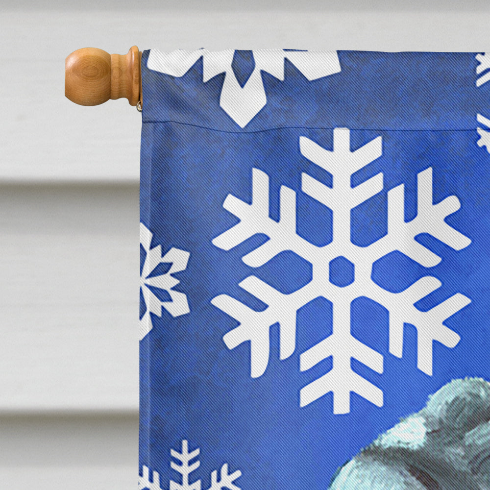 Neapolitan Mastiff Winter Snowflakes Holiday House Flag 28x40 Porch Sleeve Pole Decorative Outside Yard Banner Artwork Wall Hanging, Polyester