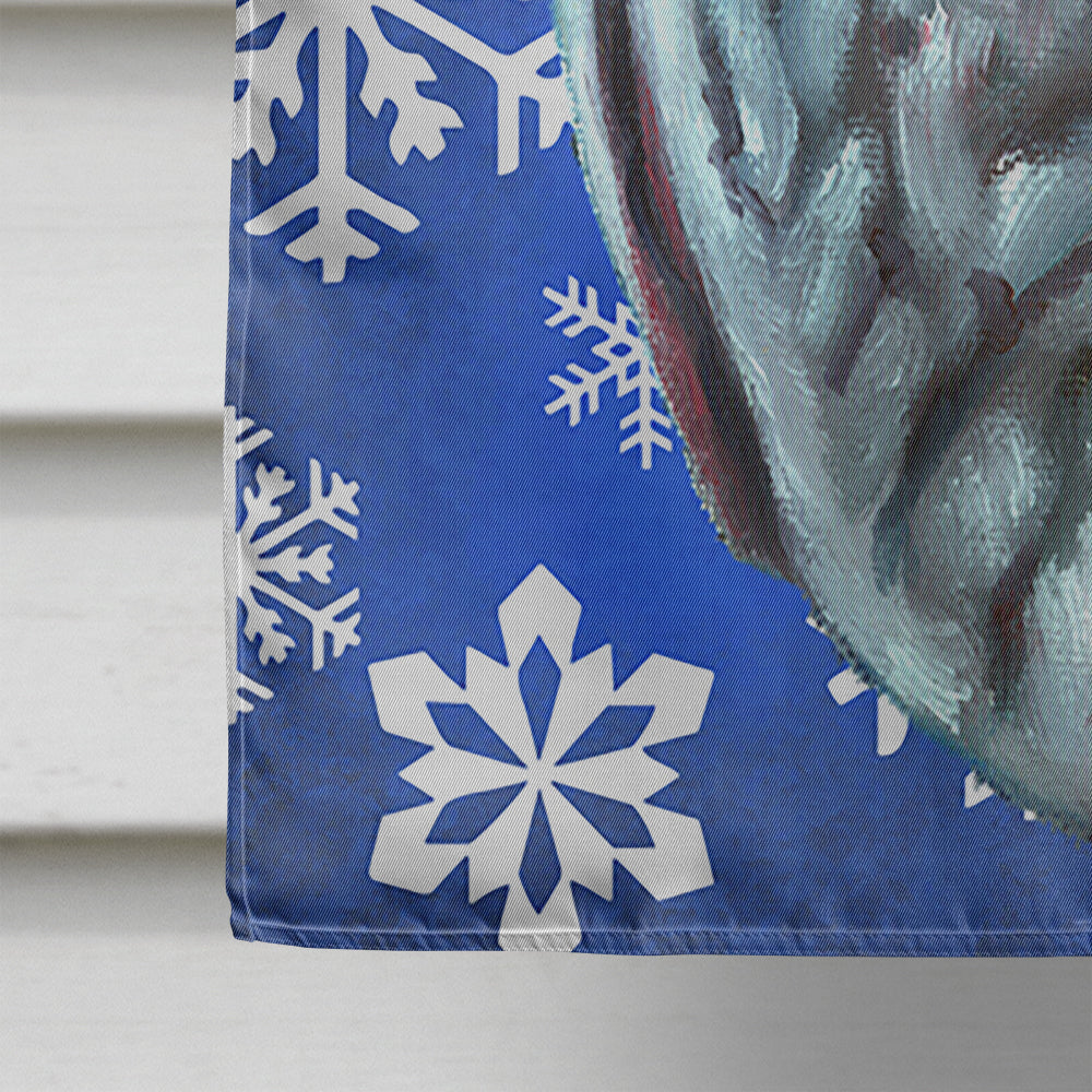 Neapolitan Mastiff Winter Snowflakes Holiday House Flag 28x40 Porch Sleeve Pole Decorative Outside Yard Banner Artwork Wall Hanging, Polyester