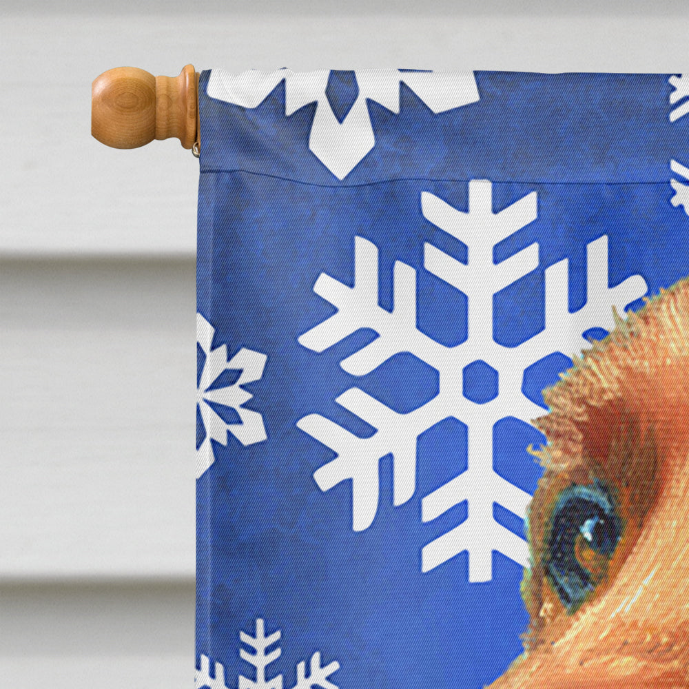 Irish Setter Winter Snowflakes Holiday House Flag 28x40 Porch Sleeve Pole Decorative Outside Yard Banner Artwork Wall Hanging, Polyester