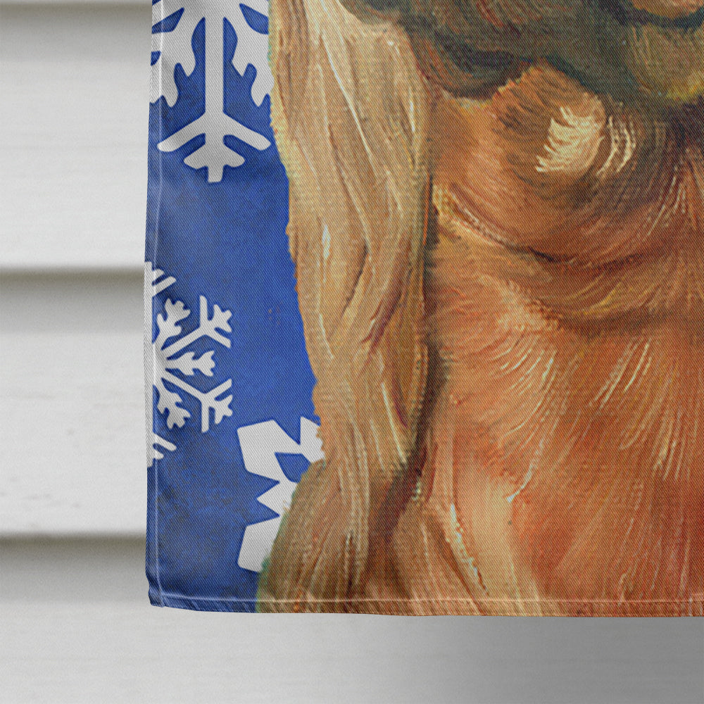Irish Setter Winter Snowflakes Holiday House Flag 28x40 Porch Sleeve Pole Decorative Outside Yard Banner Artwork Wall Hanging, Polyester