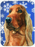 Irish Setter Winter Snowflakes Holiday Cutting Board Tempered Glass Kitchen Cutting Surface, Heat Resistant Chopping, Non-Slip Feet, Food Prep & Serving