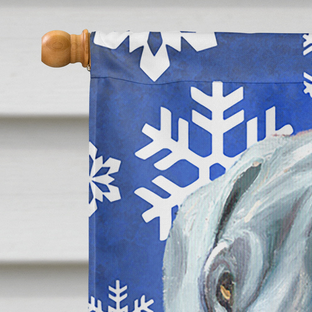 Great Dane Winter Snowflakes Holiday House Flag 28x40 Porch Sleeve Pole Decorative Outside Yard Banner Artwork Wall Hanging, Polyester