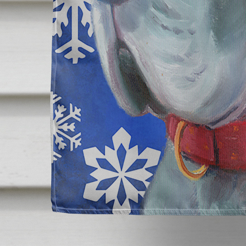 Great Dane Winter Snowflakes Holiday House Flag 28x40 Porch Sleeve Pole Decorative Outside Yard Banner Artwork Wall Hanging, Polyester