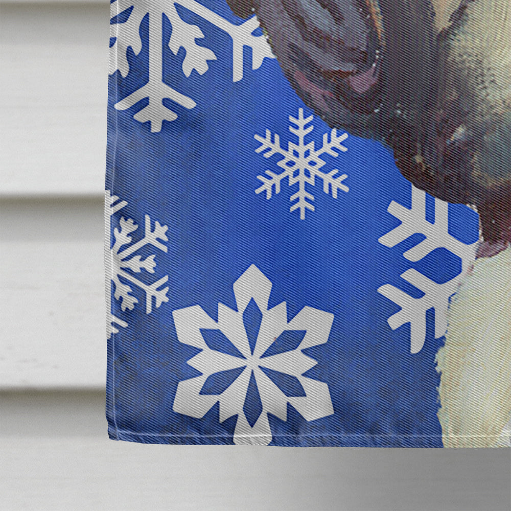 French Bulldog Frenchie Winter Snowflakes Holiday House Flag 28x40 Porch Sleeve Pole Decorative Outside Yard Banner Artwork Wall Hanging, Polyester