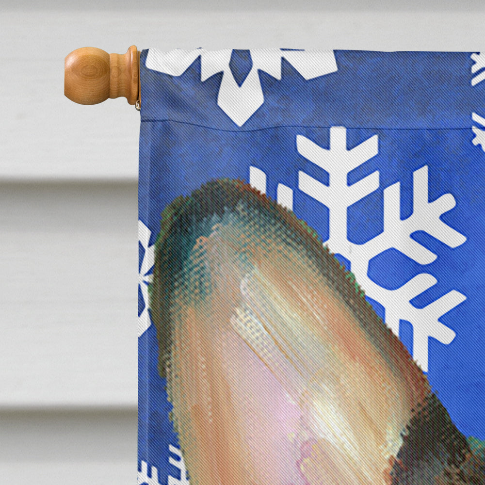 Corgi Winter Snowflakes Holiday House Flag 28x40 Porch Sleeve Pole Decorative Outside Yard Banner Artwork Wall Hanging, Polyester