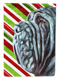 Neapolitan Mastiff Candy Cane Holiday Christmas House Flag 28x40 Porch Sleeve Pole Decorative Outside Yard Banner Artwork Wall Hanging, Polyester