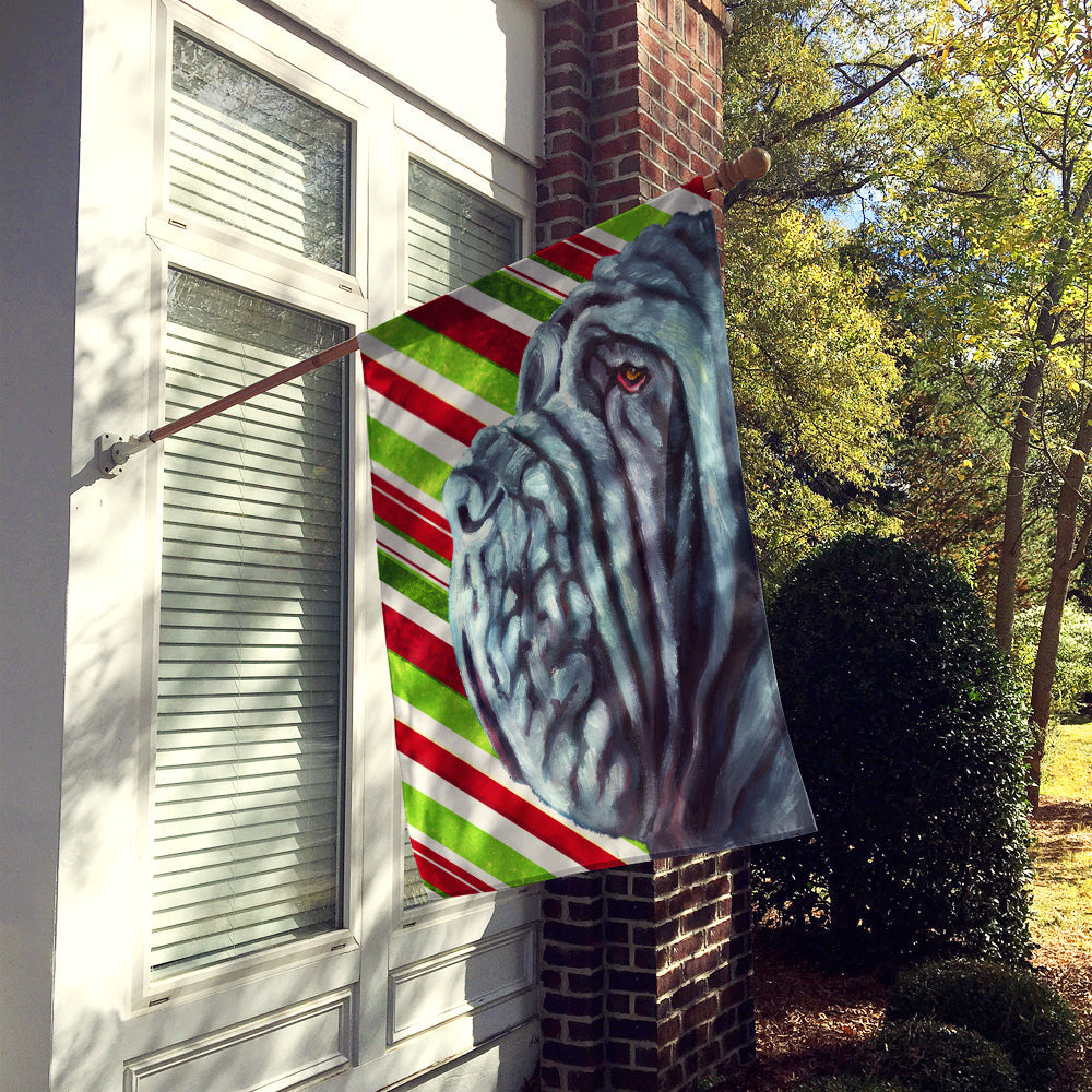 Neapolitan Mastiff Candy Cane Holiday Christmas House Flag 28x40 Porch Sleeve Pole Decorative Outside Yard Banner Artwork Wall Hanging, Polyester