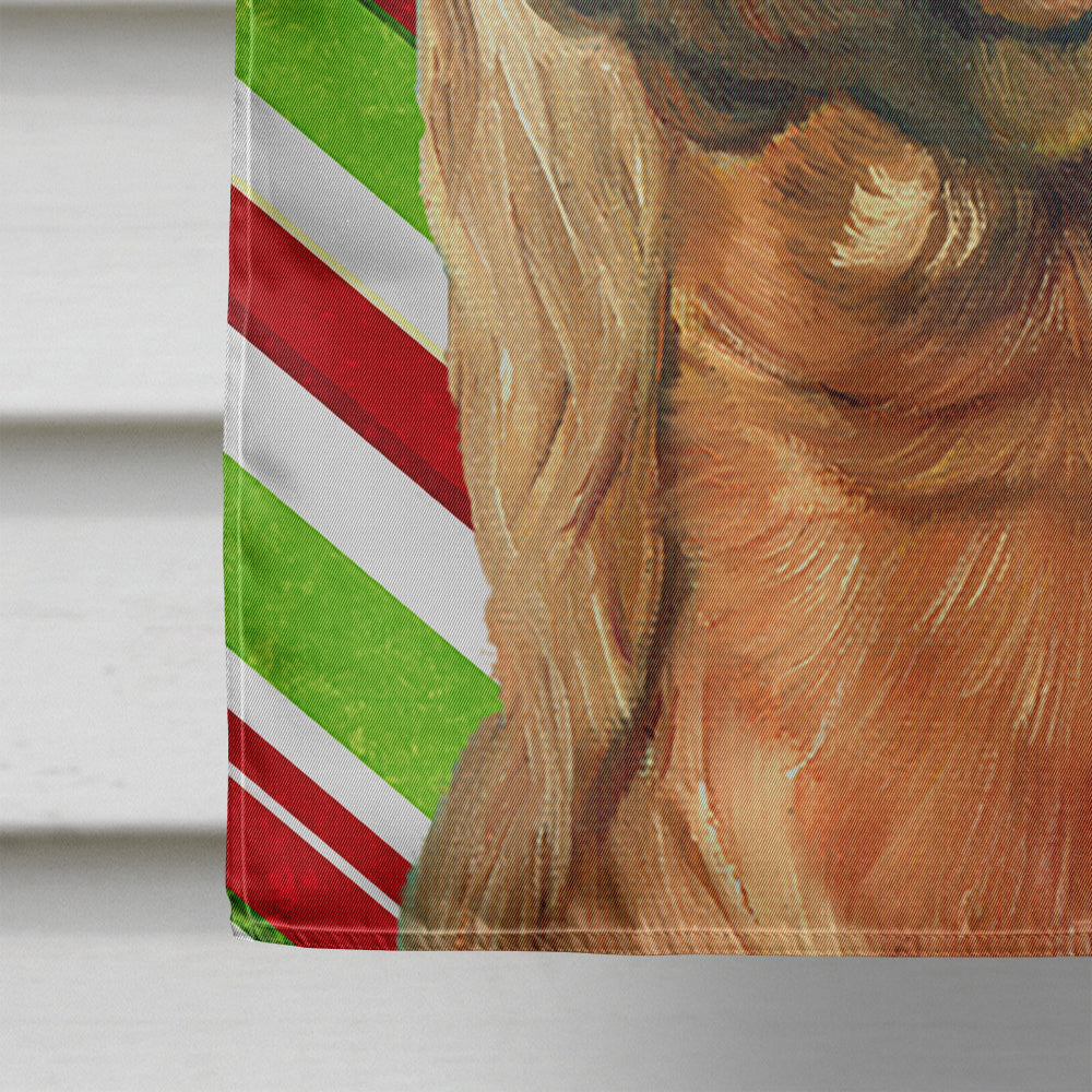 Irish Setter Candy Cane Holiday Christmas House Flag 28x40 Porch Sleeve Pole Decorative Outside Yard Banner Artwork Wall Hanging, Polyester