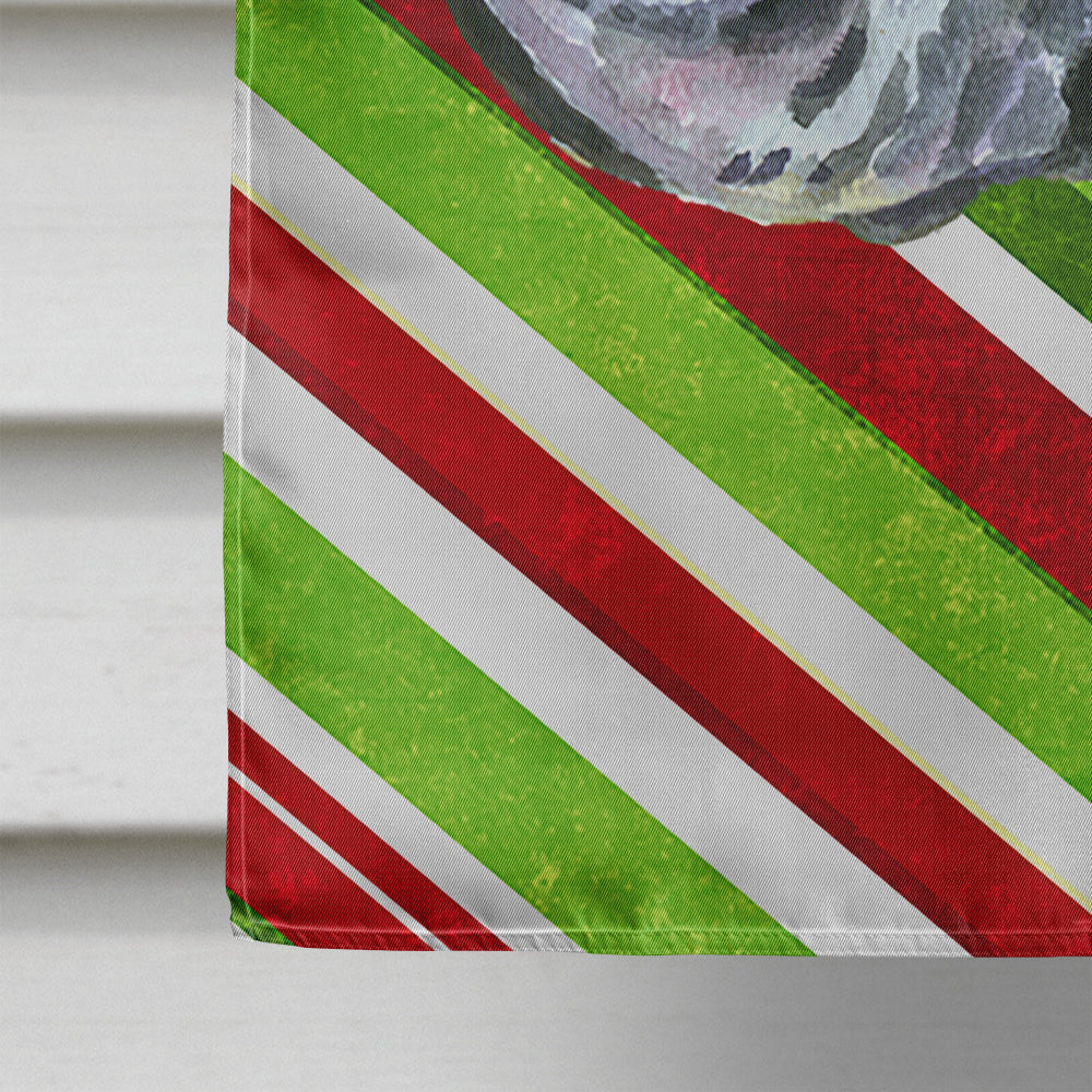 Black Great Dane Candy Cane Holiday Christmas House Flag 28x40 Porch Sleeve Pole Decorative Outside Yard Banner Artwork Wall Hanging, Polyester