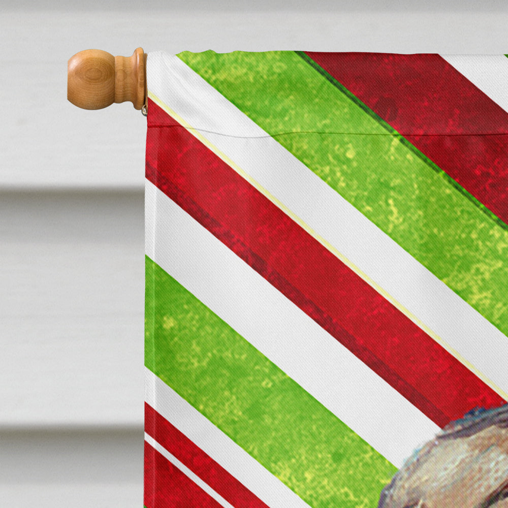 French Bulldog Frenchie Candy Cane Holiday Christmas House Flag 28x40 Porch Sleeve Pole Decorative Outside Yard Banner Artwork Wall Hanging, Polyester
