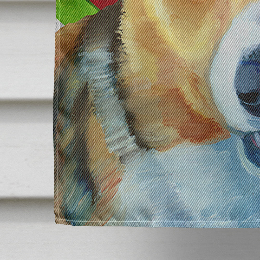 Corgi Candy Cane Holiday Christmas House Flag 28x40 Porch Sleeve Pole Decorative Outside Yard Banner Artwork Wall Hanging, Polyester