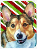 Corgi Candy Cane Holiday Christmas Cutting Board Tempered Glass Kitchen Cutting Surface, Heat Resistant Chopping, Non-Slip Feet, Food Prep & Serving