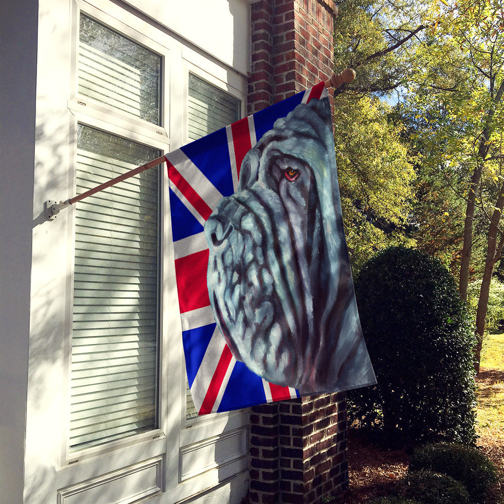 Neapolitan Mastiff with English Union Jack British Flag House Flag 28x40 Porch Sleeve Pole Decorative Outside Yard Banner Artwork Wall Hanging, Polyester