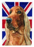 Irish Setter with English Union Jack British Flag House Flag 28x40 Porch Sleeve Pole Decorative Outside Yard Banner Artwork Wall Hanging, Polyester
