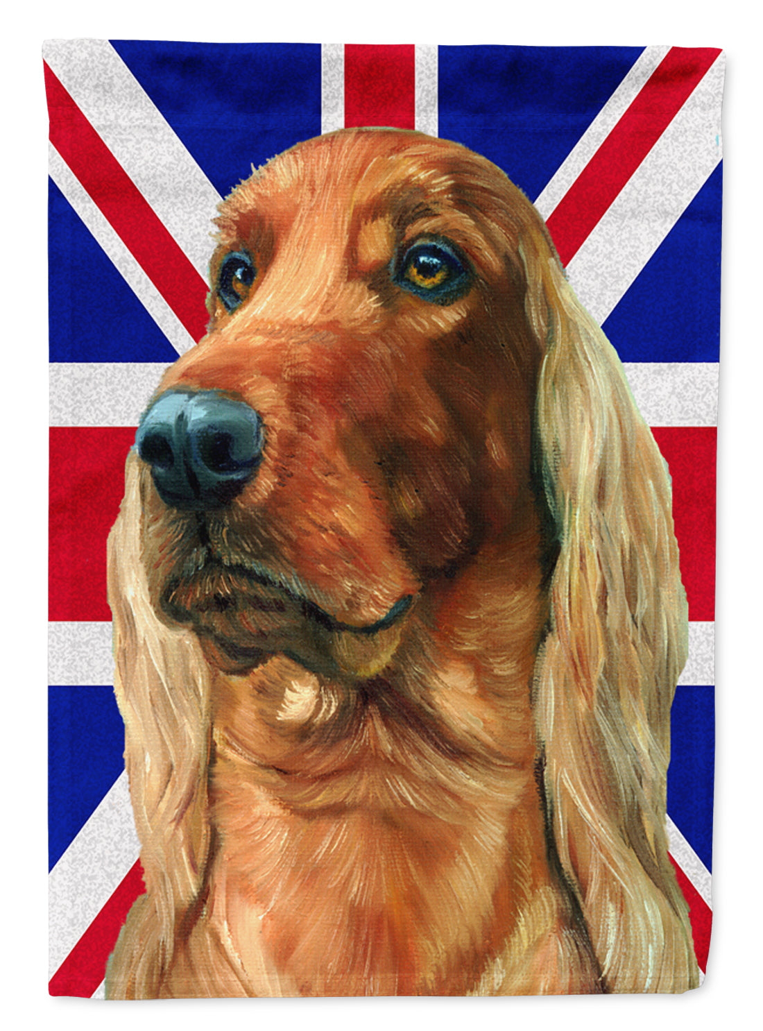 Irish Setter with English Union Jack British Flag House Flag 28x40 Porch Sleeve Pole Decorative Outside Yard Banner Artwork Wall Hanging, Polyester