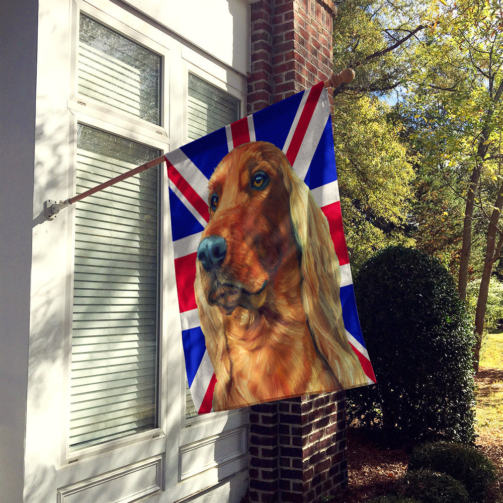 Irish Setter with English Union Jack British Flag House Flag 28x40 Porch Sleeve Pole Decorative Outside Yard Banner Artwork Wall Hanging, Polyester