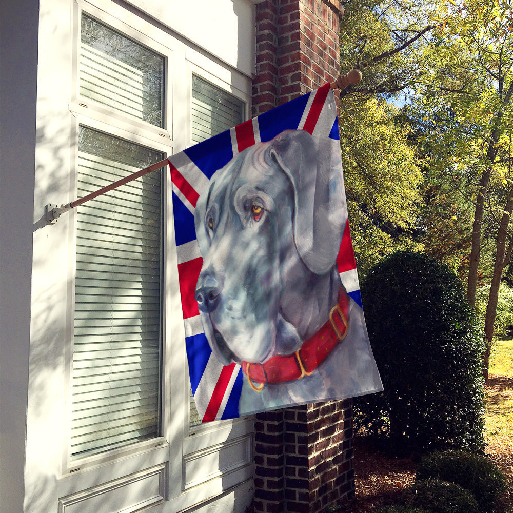 Great Dane with English Union Jack British Flag House Flag 28x40 Porch Sleeve Pole Decorative Outside Yard Banner Artwork Wall Hanging, Polyester