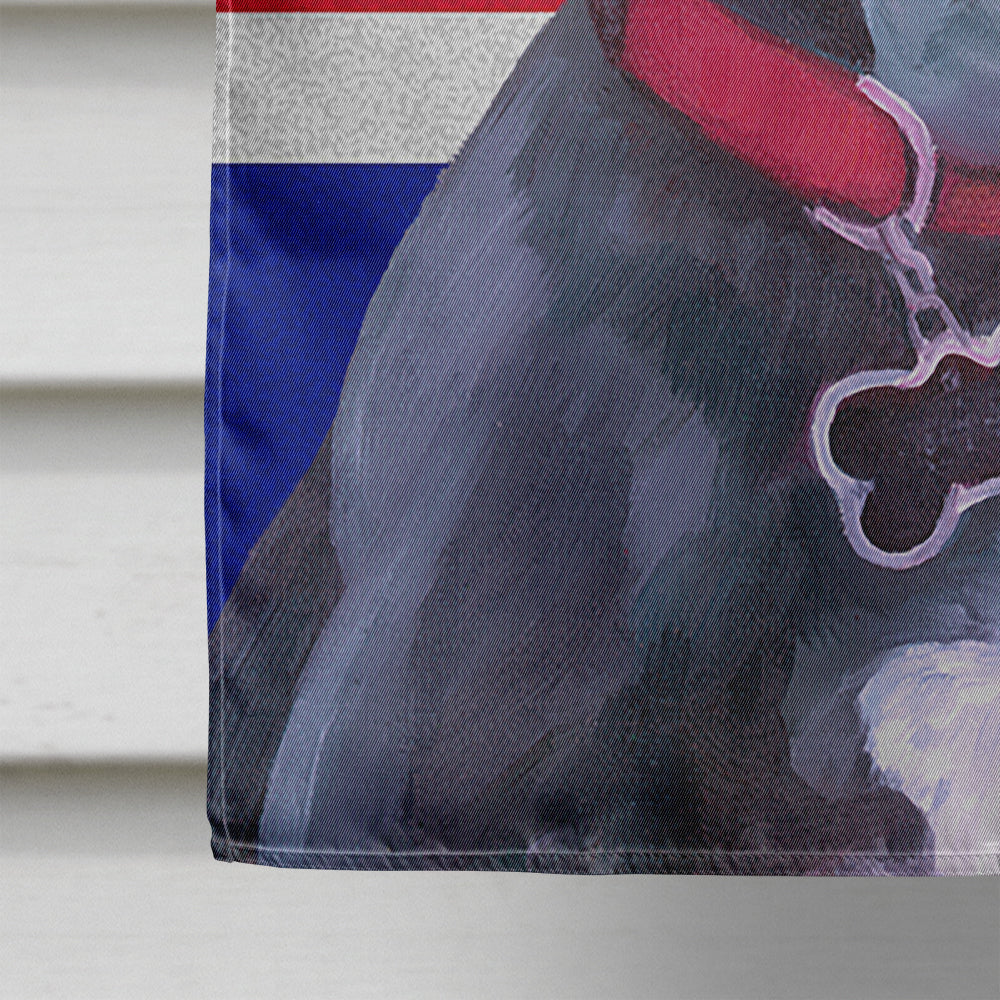 Black Great Dane Puppy with English Union Jack British Flag House Flag 28x40 Porch Sleeve Pole Decorative Outside Yard Banner Artwork Wall Hanging, Polyester