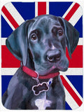 Black Great Dane Puppy with English Union Jack British Flag Cutting Board Tempered Glass Kitchen Cutting Surface, Heat Resistant Chopping, Non-Slip Feet, Food Prep & Serving