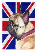 French Bulldog Frenchie with English Union Jack British Flag House Flag 28x40 Porch Sleeve Pole Decorative Outside Yard Banner Artwork Wall Hanging, Polyester