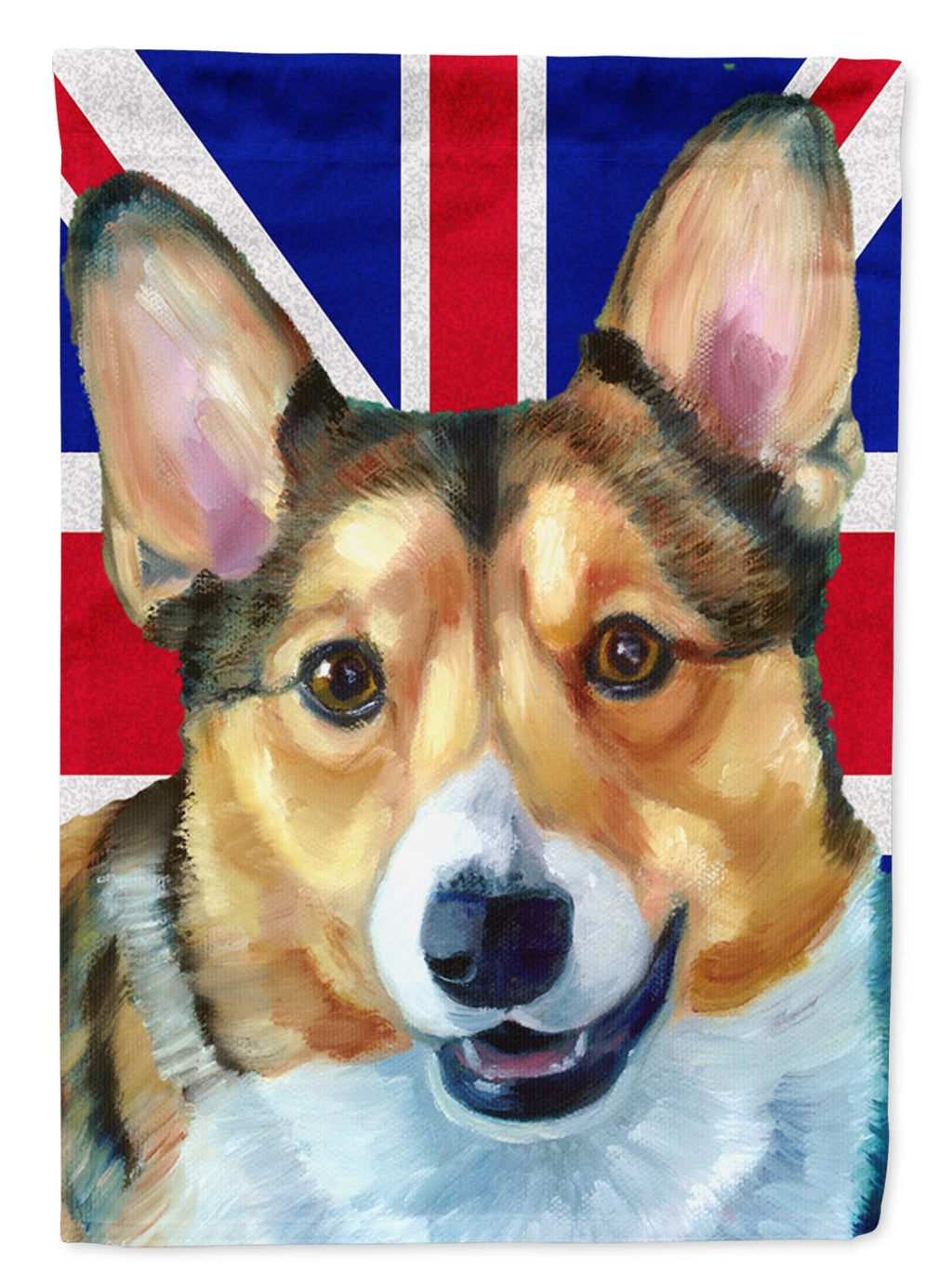 Corgi with English Union Jack British Flag House Flag 28x40 Porch Sleeve Pole Decorative Outside Yard Banner Artwork Wall Hanging, Polyester