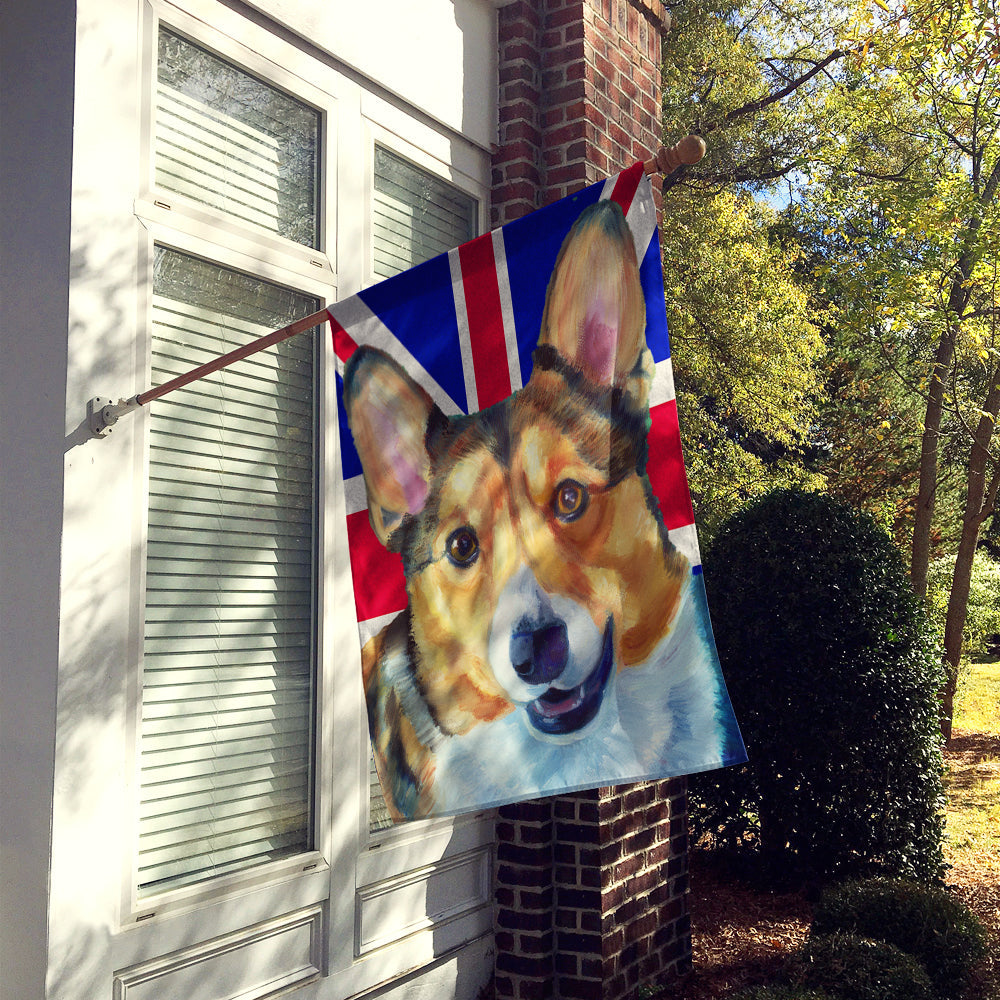 Corgi with English Union Jack British Flag House Flag 28x40 Porch Sleeve Pole Decorative Outside Yard Banner Artwork Wall Hanging, Polyester