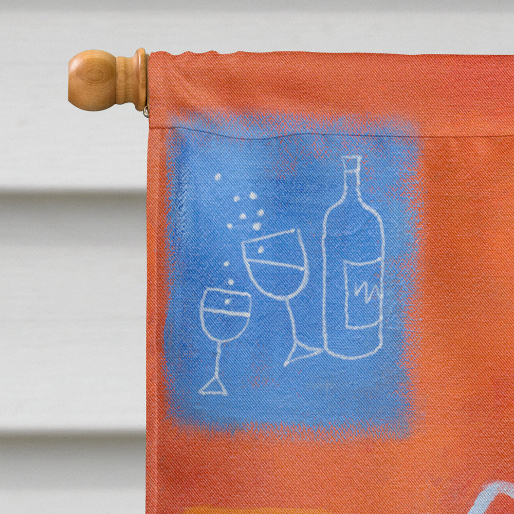 Wine Toast Cheers by Sarah Latham House Flag 28x40 Porch Sleeve Pole Decorative Outside Yard Banner Artwork Wall Hanging, Polyester