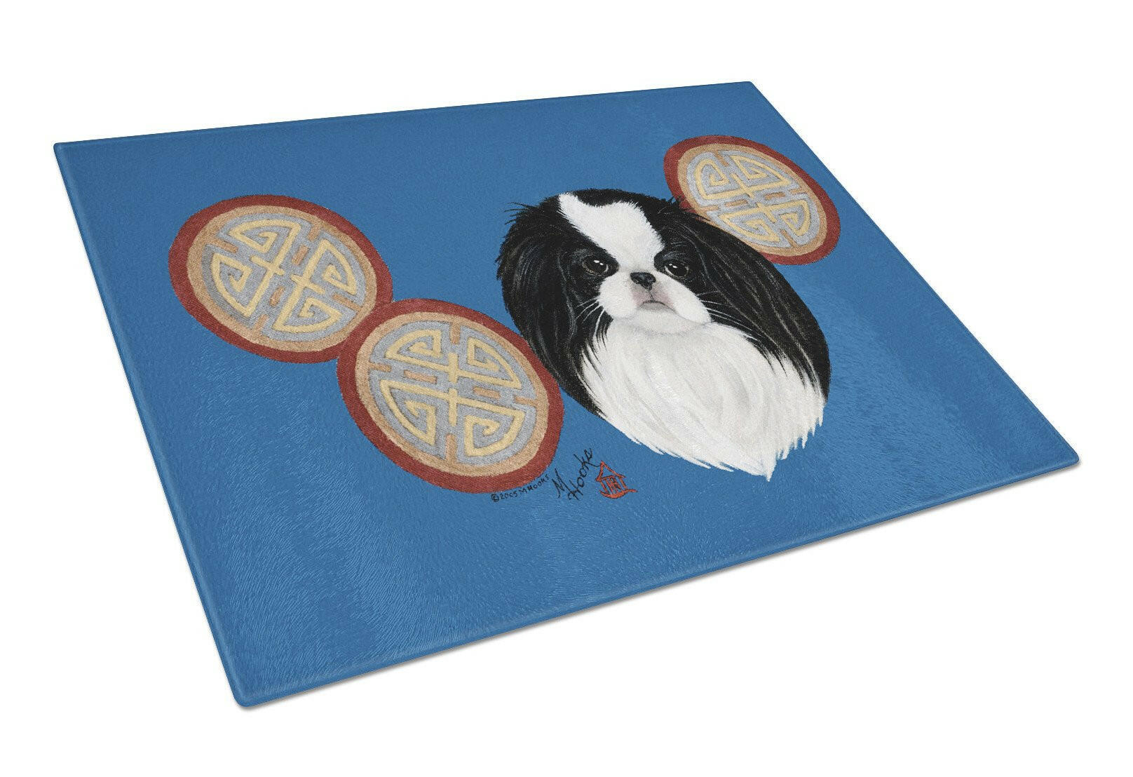 Japanese Chin Cutting Board Tempered Glass Kitchen Cutting Surface, Heat Resistant Chopping, Non-Slip Feet, Food Prep & Serving
