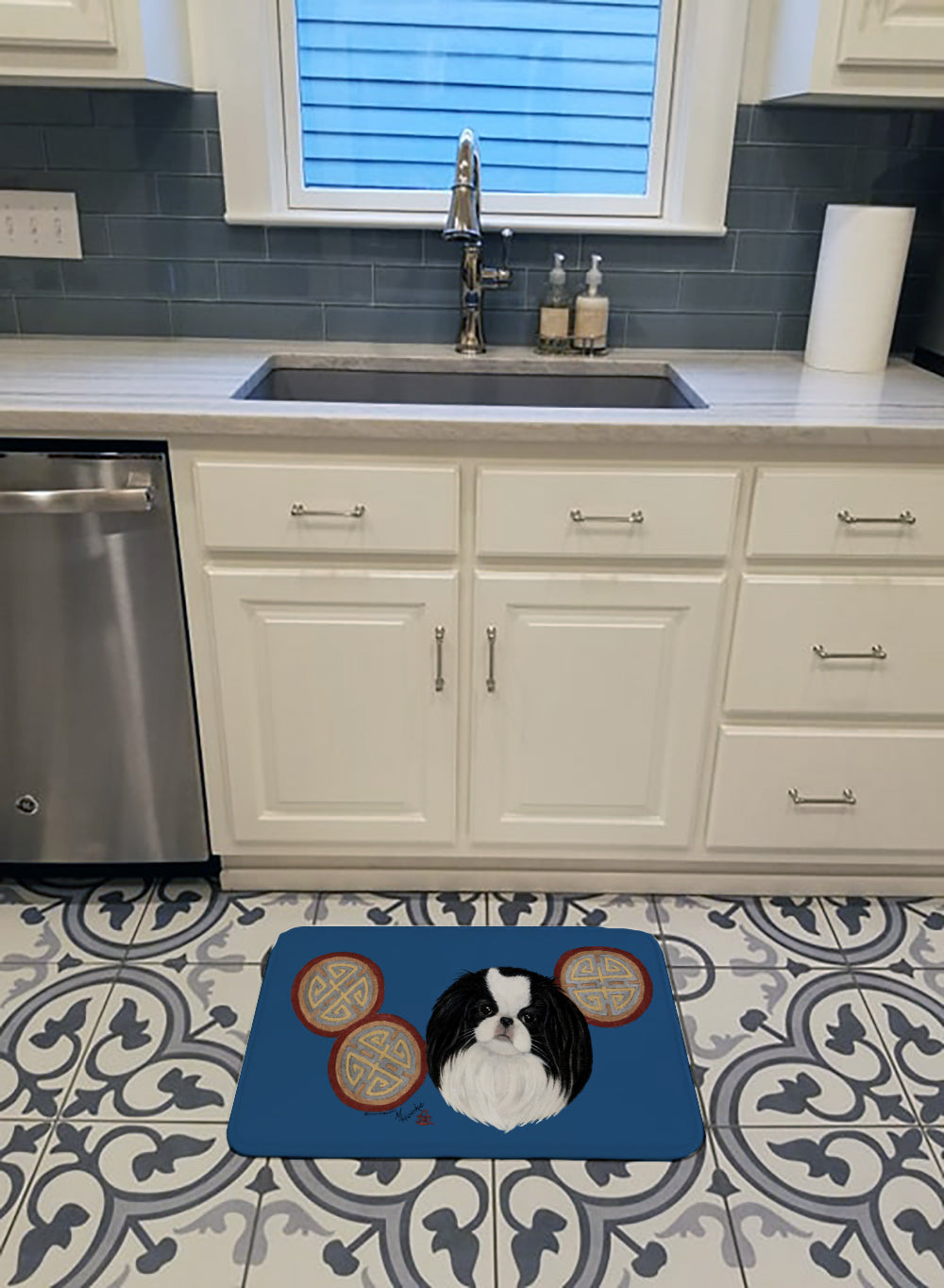 Japanese Chin Memory Foam Kitchen Mat Machine Washable Anti-Fatigue Cushion Comfort Bath or Kitchen Rug