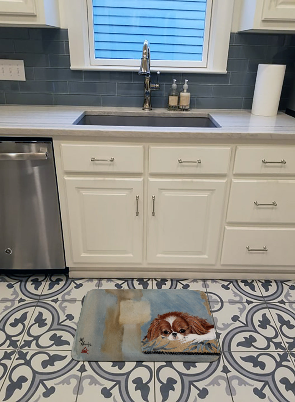 Japanese Chin Resting Memory Foam Kitchen Mat Machine Washable Anti-Fatigue Cushion Comfort Bath or Kitchen Rug