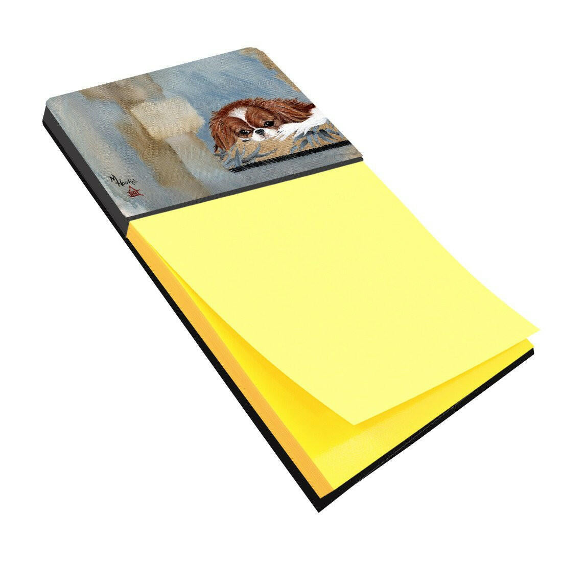 Japanese Chin Resting Watercolor Sticky Note Holder Refillable Dispenser Desk Accessory 3x3 Pad Gift
