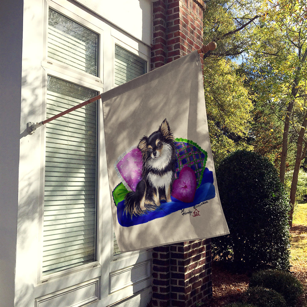 Chihuahua on their couch House Flag 28x40 Porch Sleeve Pole Decorative Outside Yard Banner Artwork Wall Hanging, Polyester