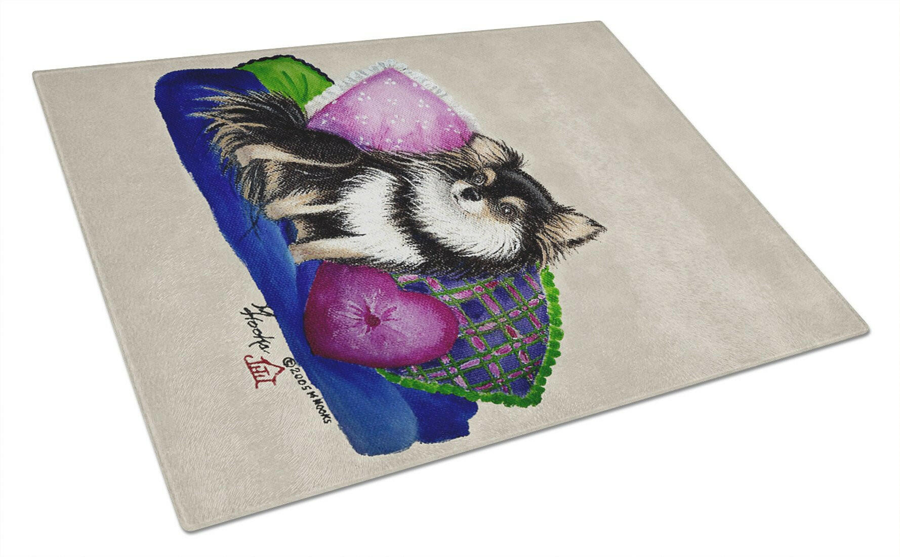 Chihuahua on their couch Cutting Board Tempered Glass Kitchen Cutting Surface, Heat Resistant Chopping, Non-Slip Feet, Food Prep & Serving