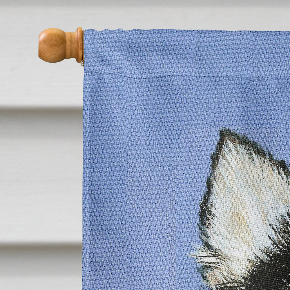 Chihuahua in blue House Flag 28x40 Porch Sleeve Pole Decorative Outside Yard Banner Artwork Wall Hanging, Polyester