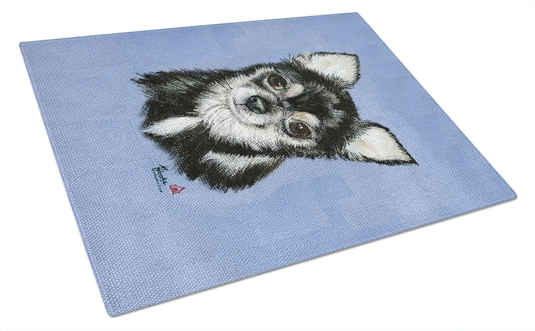 Chihuahua in blue Cutting Board Tempered Glass Kitchen Cutting Surface, Heat Resistant Chopping, Non-Slip Feet, Food Prep & Serving
