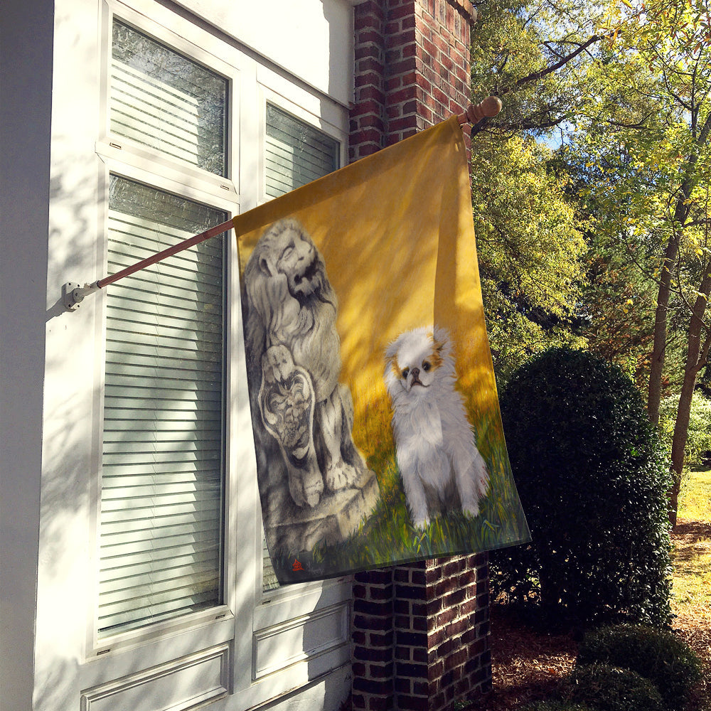 Japanese Chin Omar House Flag 28x40 Porch Sleeve Pole Decorative Outside Yard Banner Artwork Wall Hanging, Polyester
