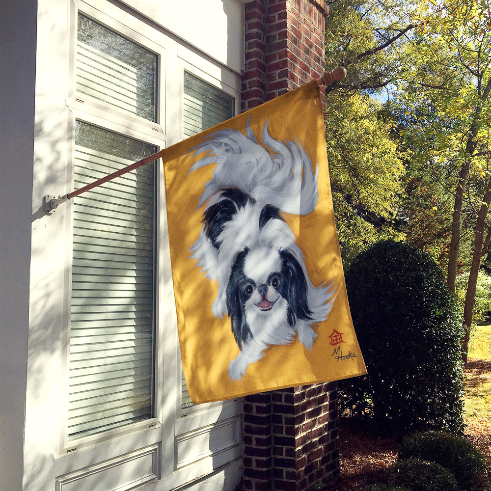 Japanese Chin Black White Play House Flag 28x40 Porch Sleeve Pole Decorative Outside Yard Banner Artwork Wall Hanging, Polyester