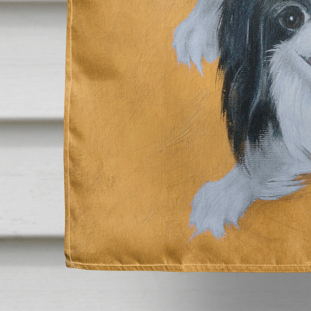 Japanese Chin Black White Play House Flag 28x40 Porch Sleeve Pole Decorative Outside Yard Banner Artwork Wall Hanging, Polyester