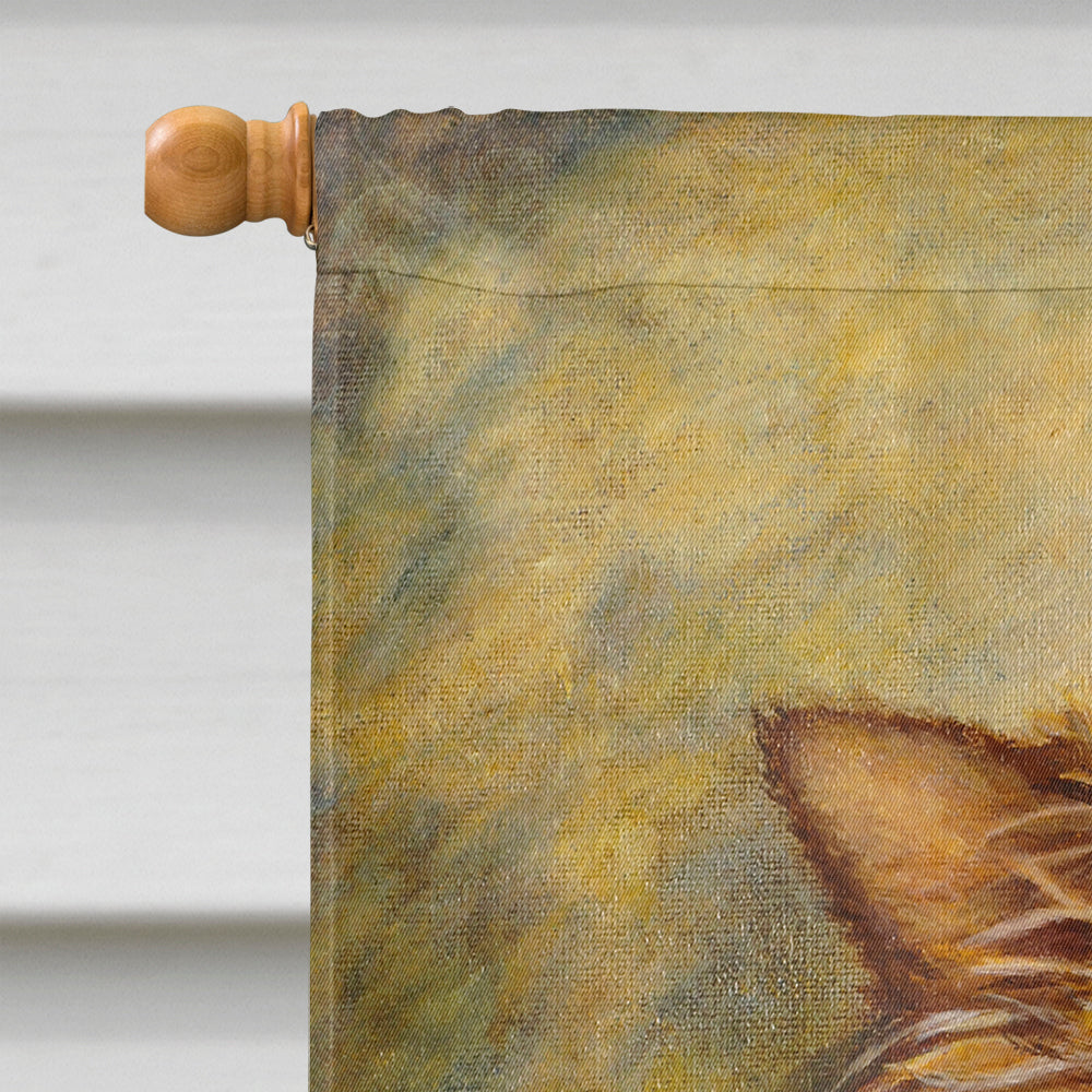 Chihuahua Long Hair Brown House Flag 28x40 Porch Sleeve Pole Decorative Outside Yard Banner Artwork Wall Hanging, Polyester