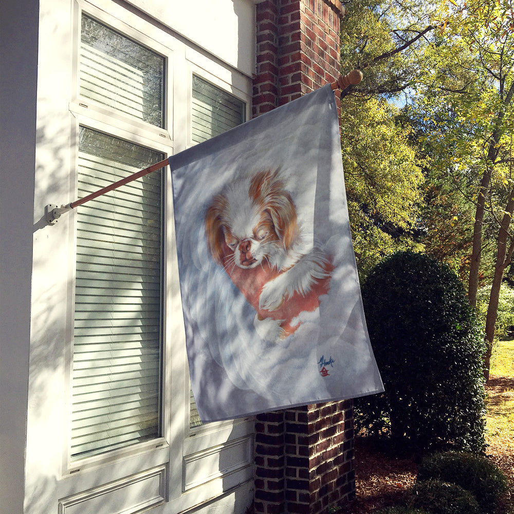 Japanese Chin in an Angels Arms House Flag 28x40 Porch Sleeve Pole Decorative Outside Yard Banner Artwork Wall Hanging, Polyester